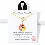 When Music Moves You Dancer Pendant Necklace – Gold · BPN00958 GD 15