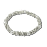 Pearl Beaded Metal Stretch Bracelet – Silver · BJ70284RH_JOY 16