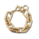 Hammered Oval Link Toggle Bracelet – Mat Gold · SFB00051 MG 17