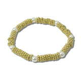 Pearl Beaded Metal Stretch Bracelet – Gold · BJ70284GD_JOY 17