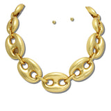 NK10218VG24K_TP 17 · 24K Gold Tone Chunky Mariner Link Necklace – Worn Gold