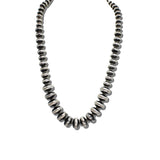 Long Graduated Navajo Bead Necklace – 24" Silver Burnished · ANN004-SB24_MO 17