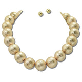 Textured Metal Ball Statement Necklace – Gold · JN11689G_JK 18