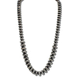 Long Graduated Navajo Bead Necklace – 36" Silver Burnished · ANN004-SB36_MO 18