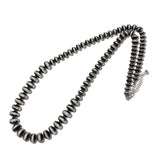 Long Graduated Navajo Bead Necklace – 36" Silver Burnished · ANN004-SB36_MO 19