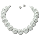 Textured Metal Ball Statement Necklace – Silver · JN11689R_JK 19