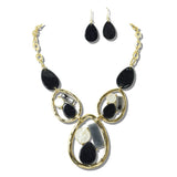 112612, GEOMETRIC CELLULOID ACEATE NECKLACE AND EARRING SET