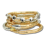 BL263405MT 1 · Multi Layered Metallic Stretch Bracelet Set – Multi