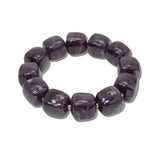 B8705PU_JM 1 · Marbled Cube Bead Stretch Bracelet – Purple