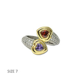 14K Gold Plated Double Heart CZ Bypass Ring – 7 · K2364-7_MX 1