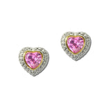 14K Gold Plated Two Tone Heart CZ Stud Earrings – Two Tone/Pink · YE466-PK_IM 20