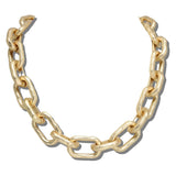 Hammered Oval Link Chain Necklace – Mat Gold · SFN00076 MG 20