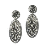 Western Oval Concho Drop Earrings – Silver Burnished · JE3830-SB_JOL 20