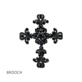 114686, ORNATE RHINESTONE CROSS BROOCH