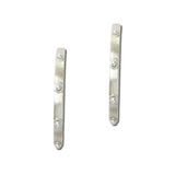 EW3543SV_WT 23 · Pearl Station Metal Hoop Earrings – Silver