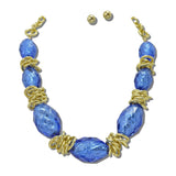 Faceted Barrel Bead Statement Necklace – Gold/Blue · JN11687GRB_JK 23