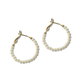 AE9313-GPL_MO 24 · Pearl Beaded Hoop Earrings – Gold/Cream
