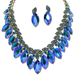 Marquise Rhinestone Statement Necklace Set – Gold/Blue AB · FS1022-GBLAB_IJ 24