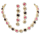 107970, ROUND ACCENT CRYSTAL RHINESTONE NECKLACE