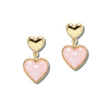 Double Heart Drop Earrings – Pink · YE3407PK_AJ 25