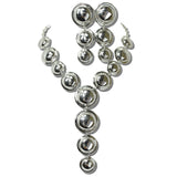 262305SNE_FF 26 · Domed Circle Statement Necklace Set – Silver