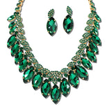 Marquise Rhinestone Statement Necklace Set – Gold/Emerald Green · FS1022-GEME_IJ 26