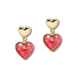 Double Heart Drop Earrings – Red · YE3407RD_AJ 26