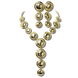 262305GNE_FF 27 · Domed Circle Statement Necklace Set – Gold