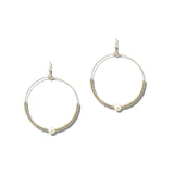 114818, PEARL ACCENT WIRE HOOP EARRINGS