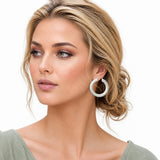 114279, FACETED CHUNKY TUBE HOOP EARRINGS