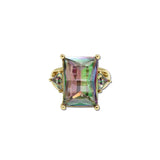 Rectangle Rhinestone Stretch Ring – Gold/Multi · RB2220-GDMT 2