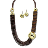 Wood Disc Bead Statement Necklace Set – Gold/Brown · JN11638GBR_JK 2