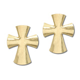 Bold Sculpted Cross Statement Earrings – Mat Gold · JE10433MG_JK 2