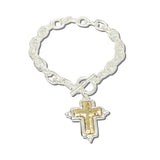 BW20347SV_WT 2 · Textured Cable Chain Cross Bracelet – Silver