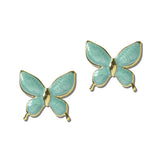 Stainless Steel Enamel Butterfly Stud Earrings – Gold/Blue · EJ20181BL_JOY 2