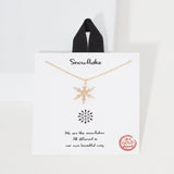 Gold Dipped CZ Snowflake Necklace – Gold/Clear · BJN01098GDCRY_BE 2
