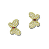 14K Gol D Plated Pave CZ Butterfly Stud Earrings – Gold · 2291EG_MX 2