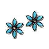 Western Marquise Stone Floral Stud Earrings – Silver Burnished/Turquoise · AE9471-SBTQ_MO 30