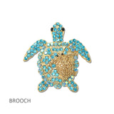 114694, RHINESTONE SEA TURTLE BROOCH