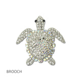 114694, RHINESTONE SEA TURTLE BROOCH