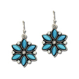 Western Marquise Stone Cluster Drop Earrings – Silver Burnished/Turquoise · AE9470-SBTQ_MO 32