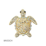 114694, RHINESTONE SEA TURTLE BROOCH