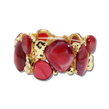 Organic Pebble Resin Stretch Bracelet – Gold/Fuchsia · BR660FS 33