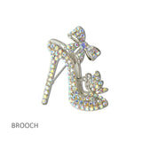 114693, RHINESTONE PAVE HIGH HEEL BROOCH