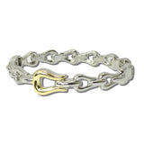 2146B_MX 34 · 14K Gold Plated Two Tone Chain Link Hinged Bracelet – Two Tone