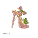 114711, SORORITY RHINESTONE PAVE HIGH HEEL BROOCH