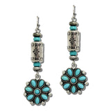 Western Ab Rhinestone Concho Drop Earrings – Silver Burnished/Turquoise · AE9320-SBTQ 37