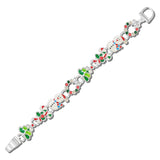 BB04136-SMT_MO 38 · Christmas Enamel Magnetic Bracelet – Silver/Multi