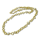 24K Gold Tone Water Resistant Pearl Station Long Chain Necklace – 24K Gold Tone/Pearl · NK10280PL24K_TP 38