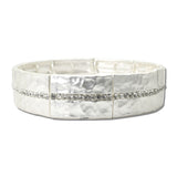 114882, HAMMERED RHINESTONE STRETCH BANGLE BRACELET